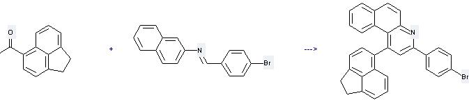 Ethanone,1-(1,2-dihydro-5-acenaphthylenyl)- can react with (4-Bromo-benzylidene)-naphthalen-2-yl-amine to get 1-Acenaphthen-5-yl-3-(4-bromo-phenyl)-benzo[f]quinoline. 